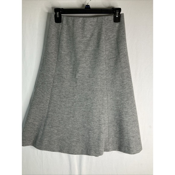 Uniqlo Grey Stretch Wool Blend Lined A-Line‎ Knee Length Skirt Small - Picture 3 of 5